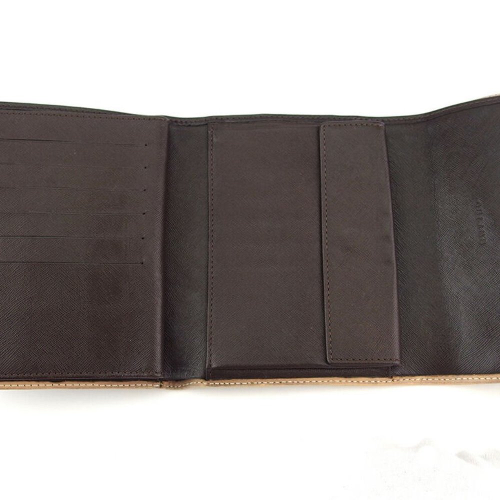 CELINE tri-fold wallet macadam beige PVC �~ leather Authentic  used - Picture 5 of 8